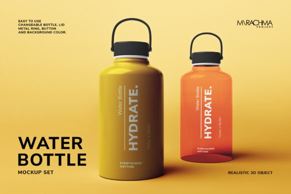 Download 64 OZ Water Bottle Mockup Set - Mockup Collection